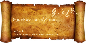 Gyurkovics Ámos névjegykártya
